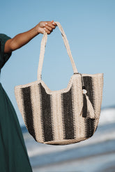 Sherrie Tote Bag - Beige/Black