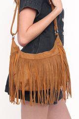 Wells Fringe Shoulder Bag - Tan
