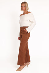 Hayes Wide Leg Pant - Mocha Brown