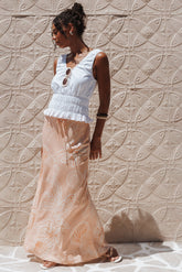 Marissa Maxi Skirt - Peach Floral