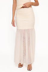 Susan Mesh Drop Waist Skirt - Yellow