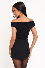 Tyra Mini Skirt With Embellished Bows - Black