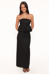 Ursa Fitted Column Skirt - Black