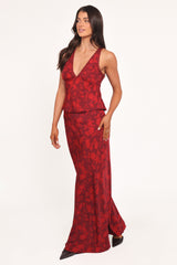 Velman Skirt - Burgundy Floral