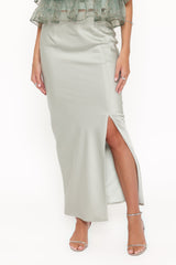 Viviana Fitted Column Skirt - Mint Green
