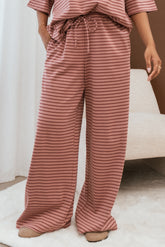 Wilda Knit Pant - Pink Red Stripe