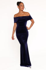 Adair Off Shoulder Maxi Dress - Navy
