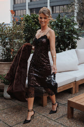 Frida Lace Midi Dress - Burgundy