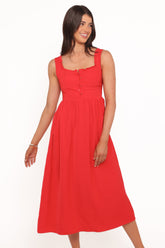Melrose Midi Dress - Red