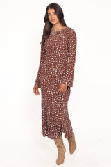 Talitha Maxi Dress - Brown Floral