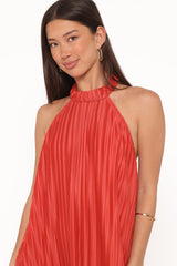Tyra Halterneck Mini Dress - Red