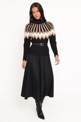 Donner Fairisle Mockneck Sweater - Black