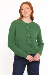 Wilde Bow Front Cardigan - Green