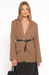 Tove Tie Back Blazer - Tan