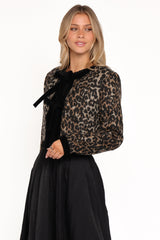 Vanna Tie Front Jacket - Leopard