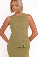 Adeline Two Piece Set - Olive Green