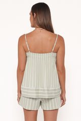Aiesha Short Set - Sage Stripe