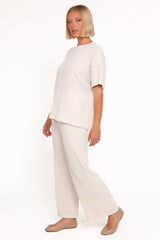 Granger Knit Pant Set - Cream