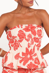 Luna Short Set - Red Floral