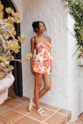 Luna Short Set - Red Floral