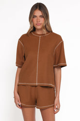 Melody Knit Short Set - Chocolate