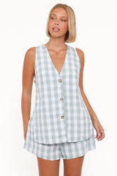 Miller Short Set - Sage Gingham