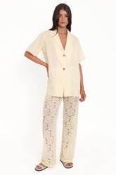 Mindy Lace Pant Set - Yellow