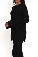 Silvie Long Sleeve Knitted Set - Black