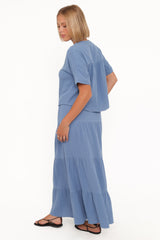 Sophia Skirt Set - Denim Blue