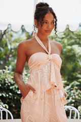 Klara Halter Top - Peach Floral