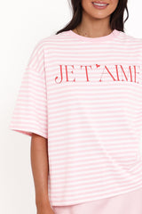Marly Je T'Aime Tee - Pink Stripe