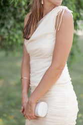 Susan Mesh One Shoulder Top - Yellow