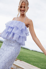 Taelya Flounce Top - Blue