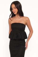 Ursa Peplum Top - Black