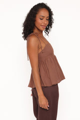 Zephyra Baby Doll Top - Brown