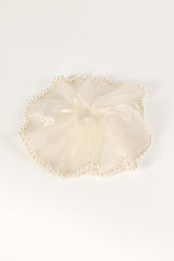 Astoria Pearl Hair Tie - Black Cream