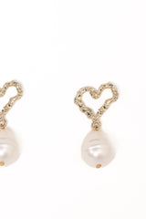 Solana Earrings - Gold Pearl