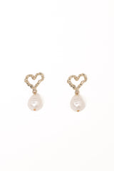 Solana Earrings - Gold Pearl