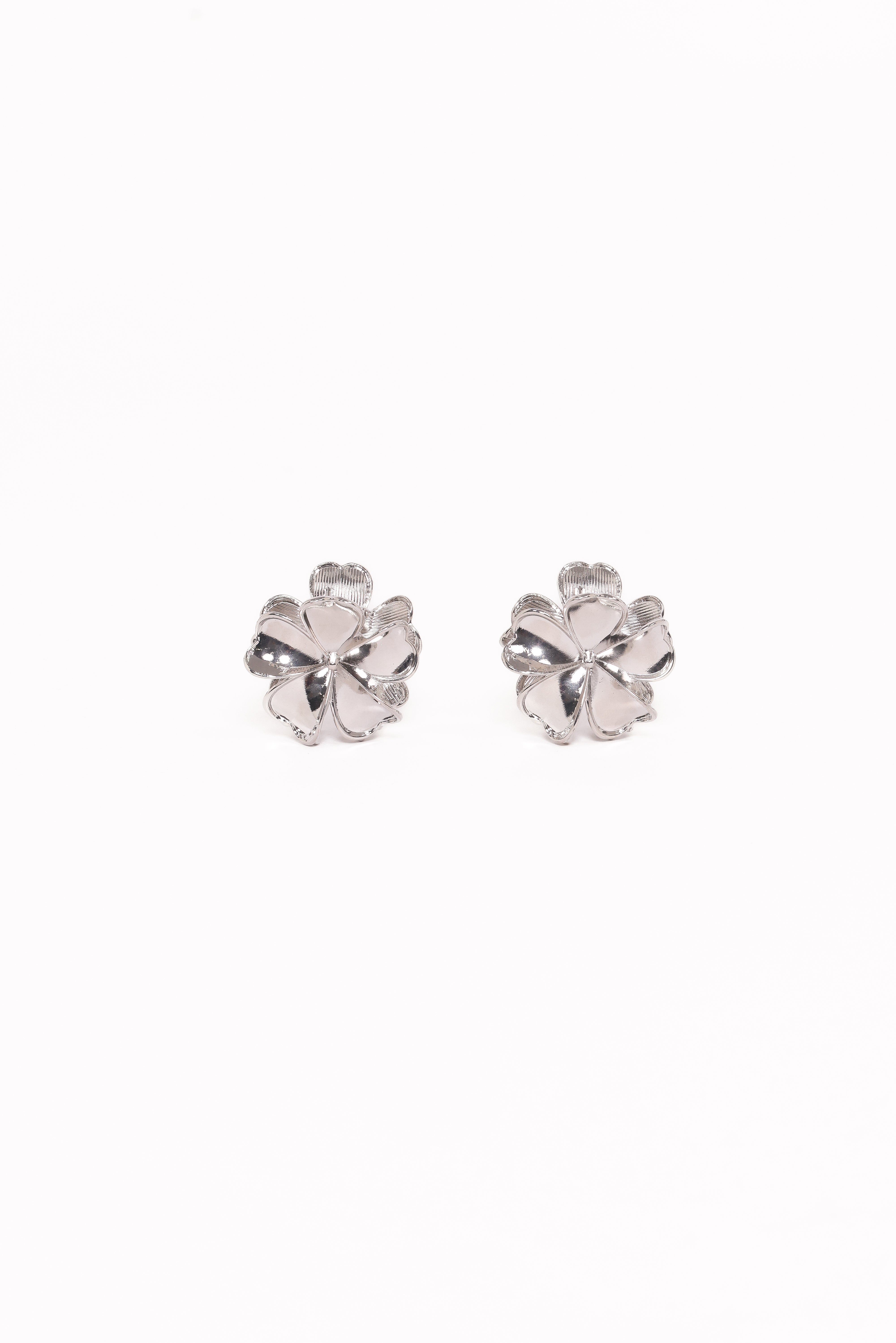 Tiffany 2 Pack Flower Hair Clips - Silver