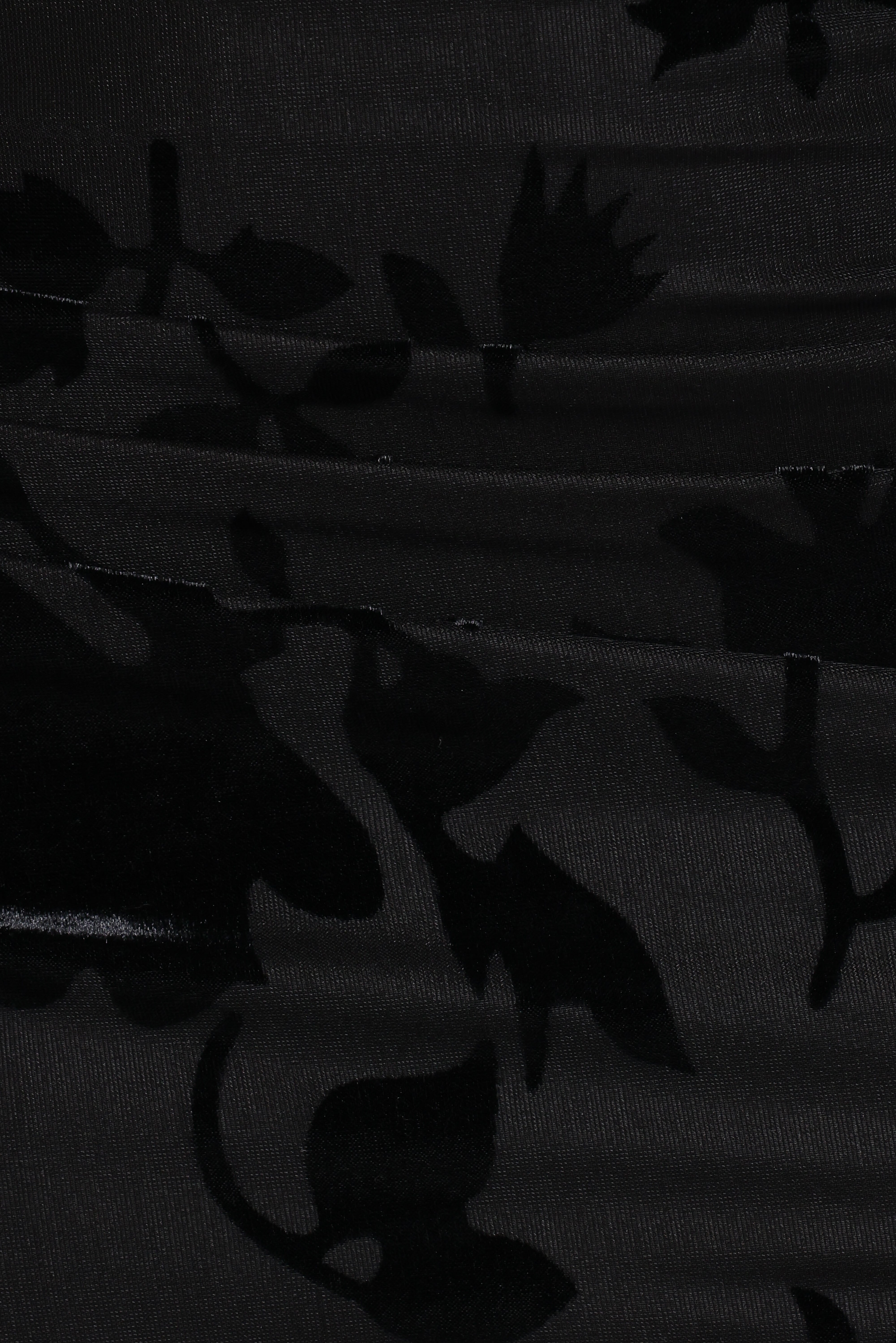 Emily Burnout Velvet Skirt - Black