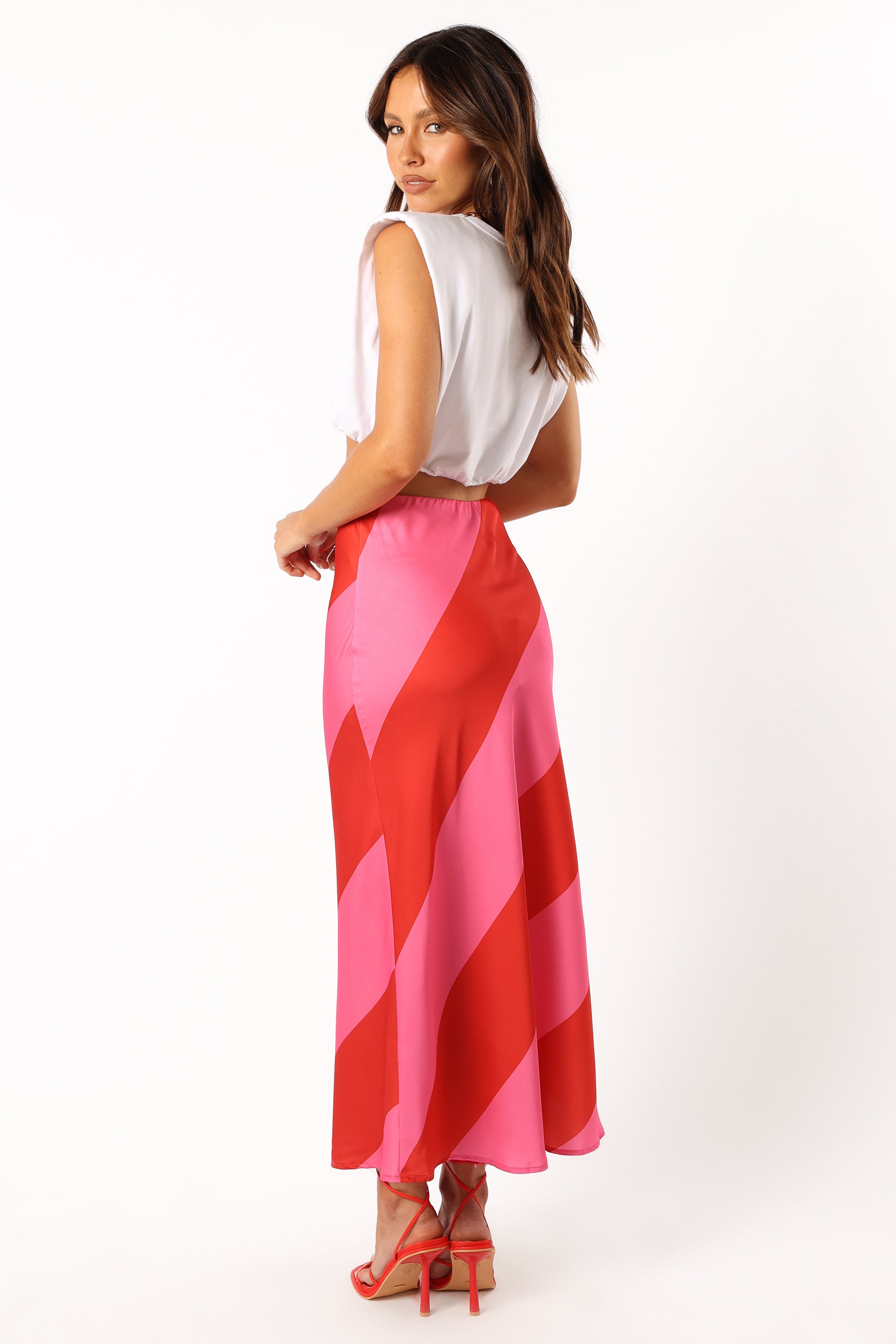 Kailey Midi Skirt - Red Pink
