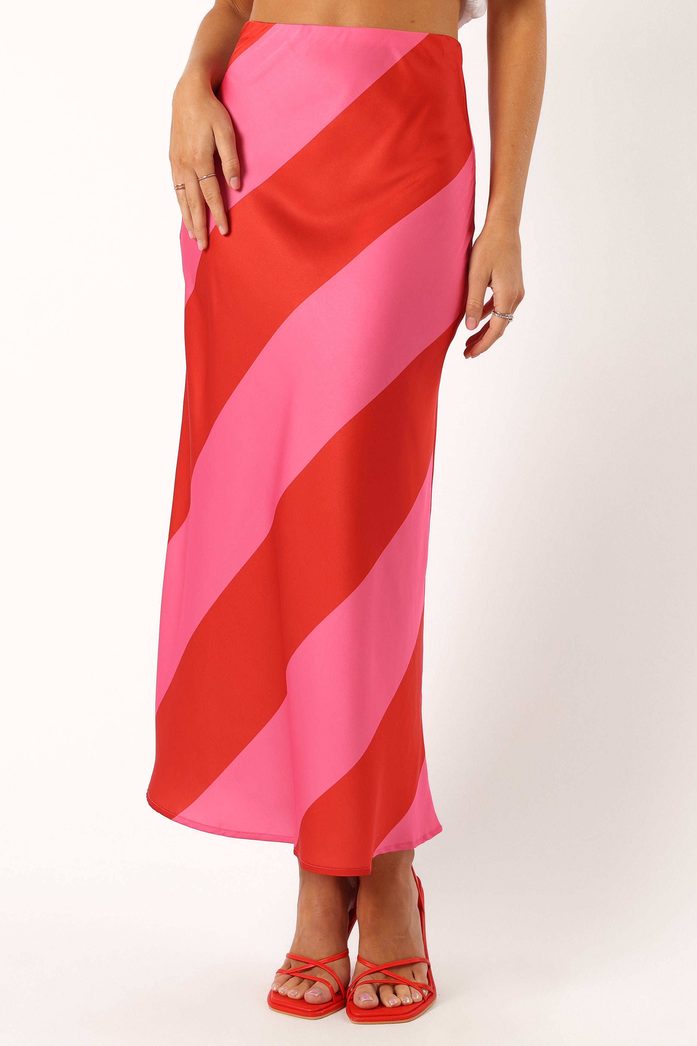Kailey Midi Skirt - Red Pink