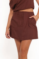 Shaw Mini Skort - Chocolate Brown