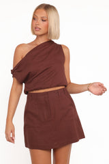 Shaw Mini Skort - Chocolate Brown