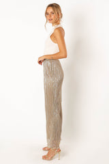 Walker Plisse Pants - Silver