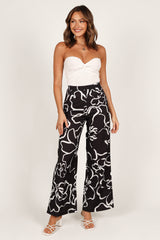 York Pant - White Black Floral