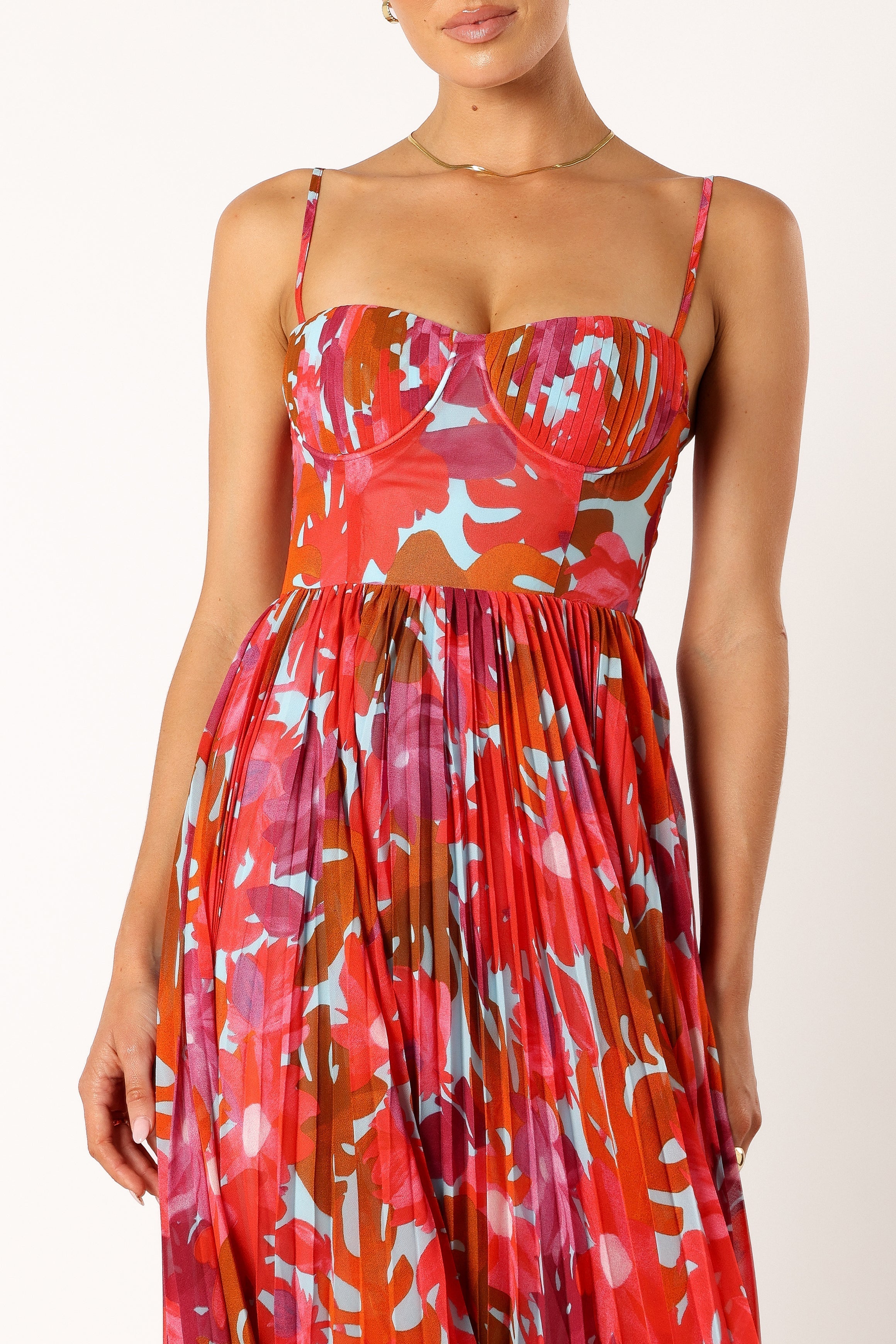 Achanti Pleated Maxi Dress - Pink Azalea