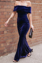 Adair Off Shoulder Maxi Dress - Navy