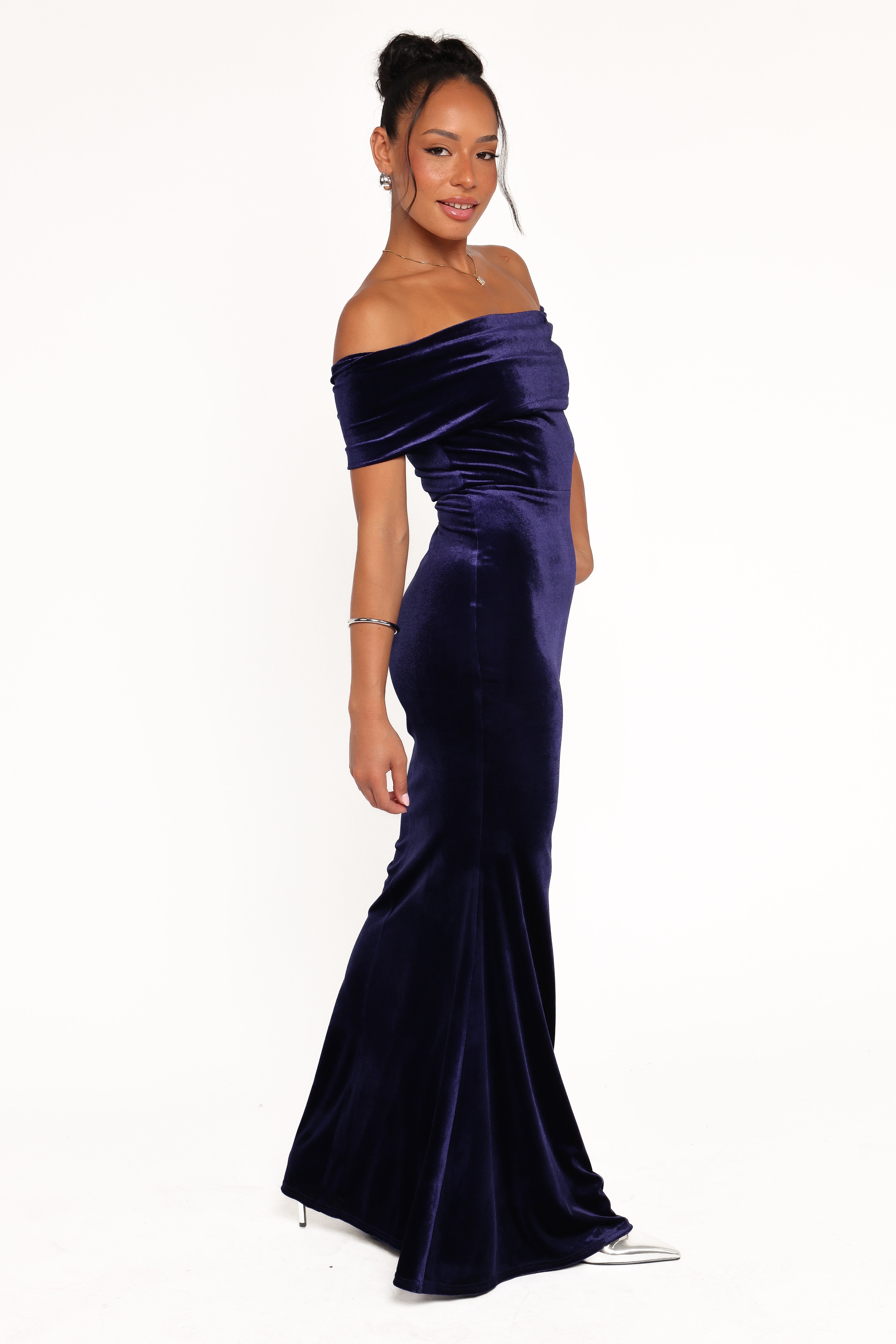 Adair Off Shoulder Maxi Dress - Navy