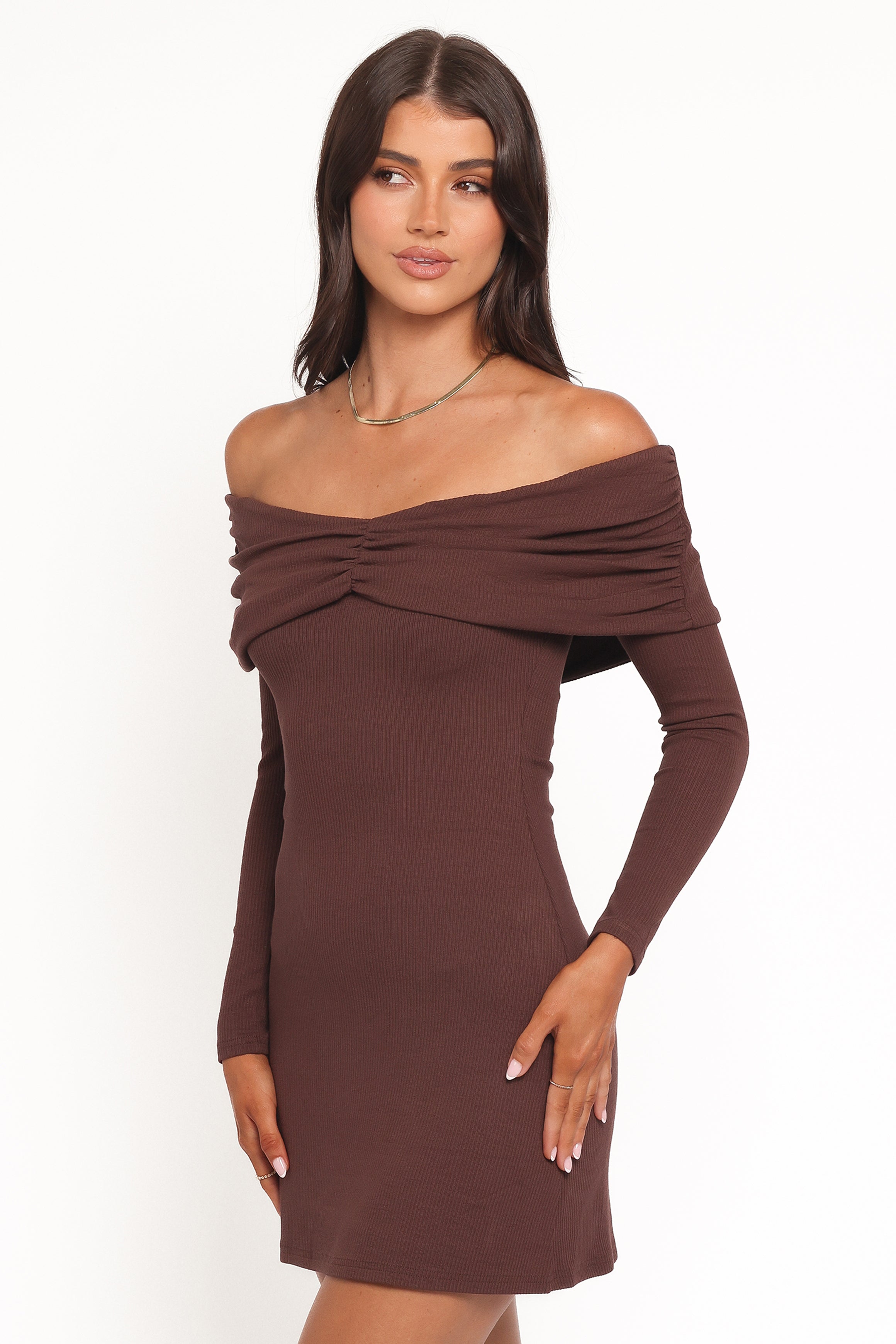 Danica Mini Dress - Chocolate Brown